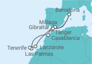 Itinerário do Cruzeiro Ilhas Canárias TI - Celebrity Cruises