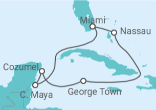 Itinerário do Cruzeiro Bahamas, Ilhas Caimão, México TI - Celebrity Cruises