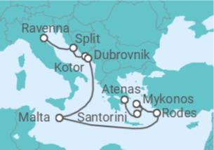 Itinerário do Cruzeiro Croácia, Montenegro, Malta, Grécia TI - Celebrity Cruises