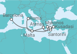 Itinerário do Cruzeiro Malta, Grécia, Turquia TI - Celebrity Cruises