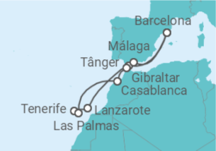 Itinerário do Cruzeiro Ilhas Canárias TI - Celebrity Cruises