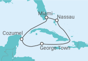 Itinerário do Cruzeiro Bahamas, Ilhas Caimão, México TI - Celebrity Cruises