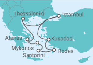 Itinerário do Cruzeiro Grécia, Turquia TI - Celebrity Cruises
