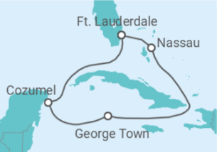 Itinerário do Cruzeiro Bahamas, México, Ilhas Caimão TI - Celebrity Cruises