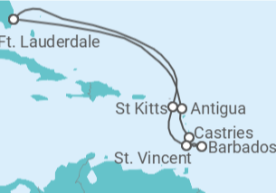 Itinerário do Cruzeiro Antígua E Barbuda, Santa Lúcia, Barbados, São Vicente E Granadinas, São Cristóvão E Neves TI - Celebrity Cruises