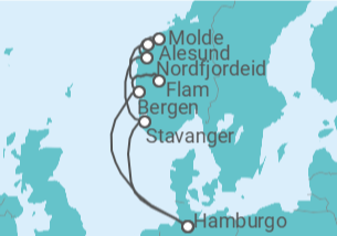 Itinerário do Cruzeiro Noruega TI - AIDA
