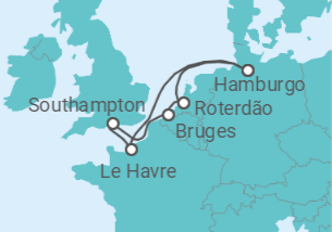 Itinerário do Cruzeiro França, Reino Unido, Bélgica, Holanda TI - AIDA