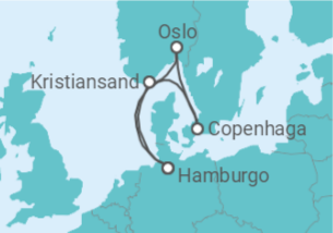 Itinerário do Cruzeiro Dinamarca, Noruega TI - AIDA