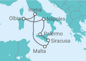 Itinerário do Cruzeiro Malta, Itália TI - AIDA