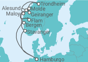 Itinerário do Cruzeiro Noruega TI - AIDA