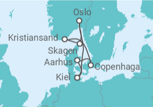 Itinerário do Cruzeiro Noruega, Dinamarca TI - AIDA