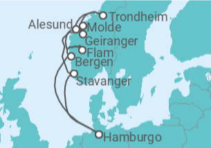 Itinerário do Cruzeiro Noruega TI - AIDA