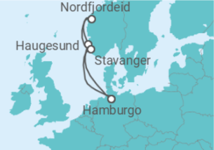 Itinerário do Cruzeiro Alemanha, Noruega TI - AIDA