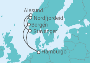 Itinerário do Cruzeiro Noruega TI - AIDA