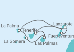 Itinerário do Cruzeiro Ilhas Canárias TI - AIDA