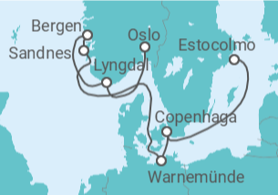 Itinerário do Cruzeiro Dinamarca, Alemanha, Noruega - MSC Cruzeiros
