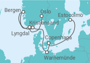 Itinerário do Cruzeiro Dinamarca, Alemanha, Noruega - MSC Cruzeiros