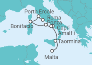 Itinerário do Cruzeiro Itália, França - Seadream Yacht Club