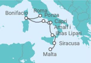 Itinerário do Cruzeiro França, Itália - Seadream Yacht Club