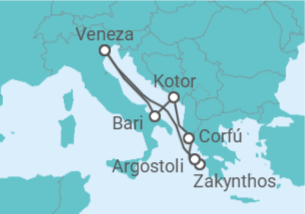 Itinerário do Cruzeiro Itália, Montenegro, Grécia - Costa Cruzeiros