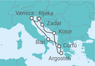 Itinerário do Cruzeiro Itália, Grécia, Montenegro - Costa Cruzeiros