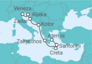 Itinerário do Cruzeiro Grécia, Montenegro - Costa Cruzeiros