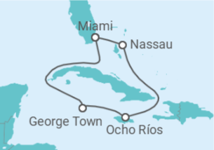 Itinerário do Cruzeiro Ilhas Caimão, Jamaica, Bahamas - Carnival Cruise Line