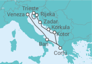 Itinerário do Cruzeiro Itália, Grécia, Montenegro TI - Costa Cruzeiros