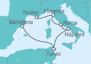 Itinerário do Cruzeiro Legados do Mediterrâneo II TI - Corazul Cruceros