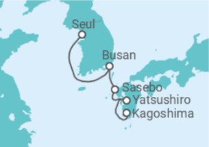 Itinerário do Cruzeiro Coreia Do Sul, Japão TI - Costa Cruzeiros