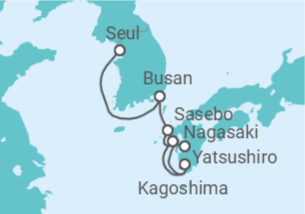 Itinerário do Cruzeiro Coreia Do Sul, Japão TI - Costa Cruzeiros