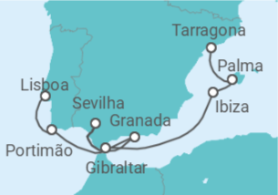 Itinerário do Cruzeiro De Lisboa a Tarragona - NCL Norwegian Cruise Line