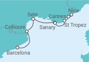 Itinerário do Cruzeiro França - Seadream Yacht Club