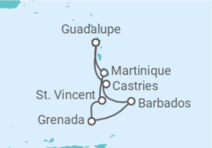 Itinerário do Cruzeiro Santa Lúcia, Barbados, São Vicente E Granadinas, Martinique - MSC Cruzeiros