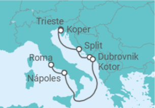 Itinerário do Cruzeiro Eslovénia, Croácia, Montenegro, Itália - Royal Caribbean