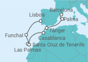 Itinerário do Cruzeiro Ilhas Canárias - Royal Caribbean