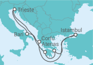 Itinerário do Cruzeiro Turquia, Grécia, Itália - MSC Cruzeiros