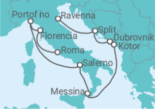 Itinerário do Cruzeiro Itália, Grécia, Turquia - AIDA