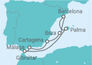 Itinerário do Cruzeiro Espanha, Gibraltar TI - AIDA