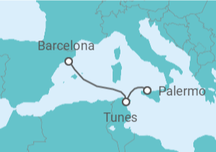 Itinerário do Cruzeiro Tunísia TI - Costa Cruzeiros