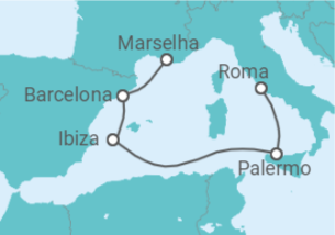 Itinerário do Cruzeiro Espanha, Itália TI - Costa Cruzeiros