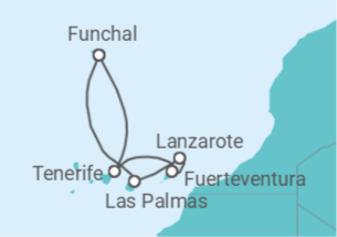 Itinerário do Cruzeiro Ilhas Canárias - Costa Cruzeiros