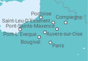 Itinerário do Cruzeiro De PONT-L´EVEQUE a Paris - CroisiEurope