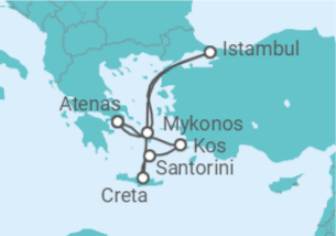 Itinerário do Cruzeiro Grécia - Costa Cruzeiros