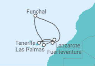 Itinerário do Cruzeiro Ilhas Canárias - Costa Cruzeiros