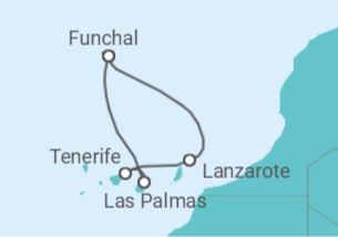 Itinerário do Cruzeiro Ilhas Canárias - Costa Cruzeiros
