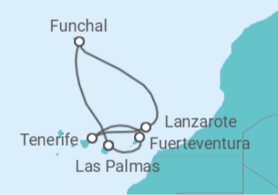 Itinerário do Cruzeiro Ilhas Canárias - Costa Cruzeiros
