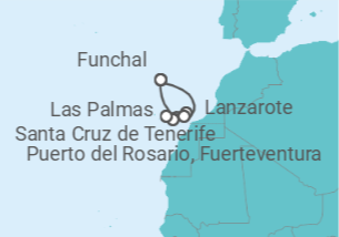 Itinerário do Cruzeiro Ilhas Canárias - Costa Cruzeiros