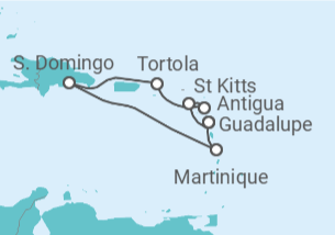 Itinerário do Cruzeiro São Cristóvão E Neves, Antígua E Barbuda, Ilhas Virgens Britânicas, República Dominicana, Martini... - Costa Cruzeiros