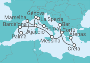 Itinerário do Cruzeiro De Atenas a Civitavecchia (Roma) - Princess Cruises